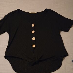 Liberty Love Black Button-Down Women's Shirt